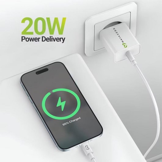Mayaxess Schnellladegerät 20W USB-A mit USB-C Kabel