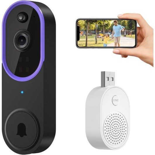 Interphone Vidéo WiFi OVO 1080p Vision nocturne Audio bidirectionnel