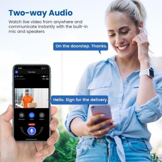 Interphone Vidéo WiFi OVO 1080p Vision nocturne Audio bidirectionnel