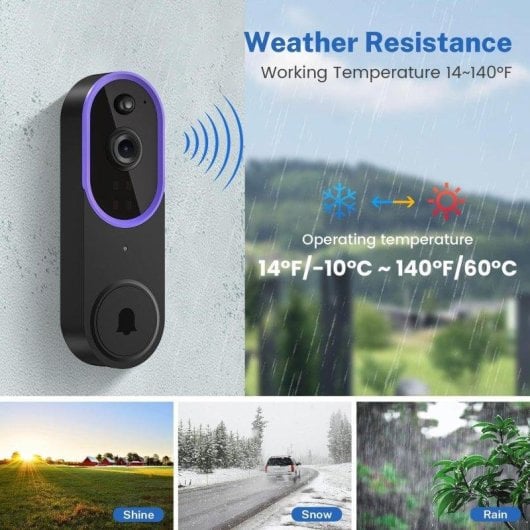 Interphone Vidéo WiFi OVO 1080p Vision nocturne Audio bidirectionnel