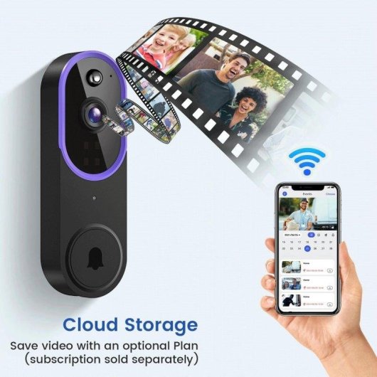 Interphone Vidéo WiFi OVO 1080p Vision nocturne Audio bidirectionnel
