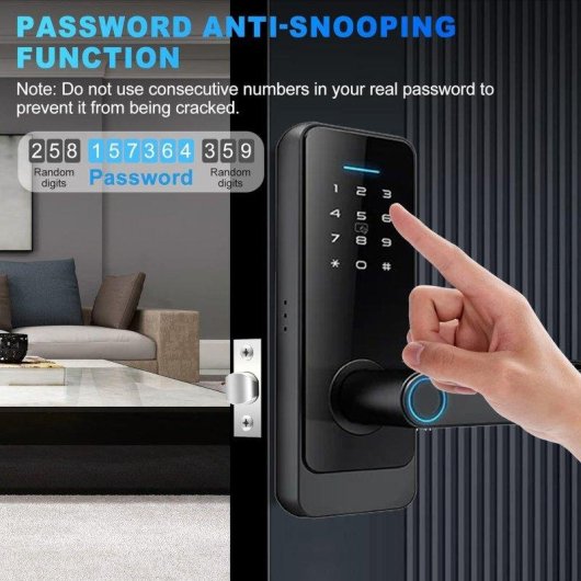 Serrure Intelligente OVO WiFi Bluetooth Ouverture Empreinte Digitale App Tuya