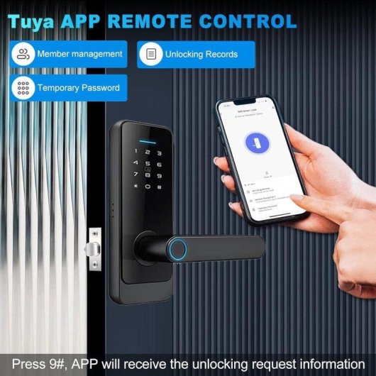 Serrure Intelligente OVO WiFi Bluetooth Ouverture Empreinte Digitale App Tuya