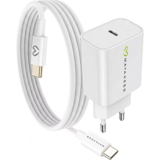 Mayaxess 20W USB Schnellladegerät Weiß mit USB-C Kabel