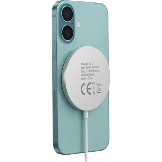Cargador inalámbrico Mayaxess MS-VIRT-16 MagSafe 15 W aluminio blanco