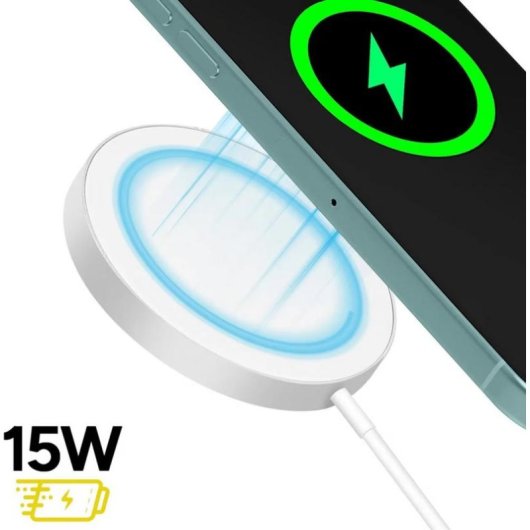 Cargador inalámbrico Mayaxess MS-VIRT-16 MagSafe 15 W aluminio blanco