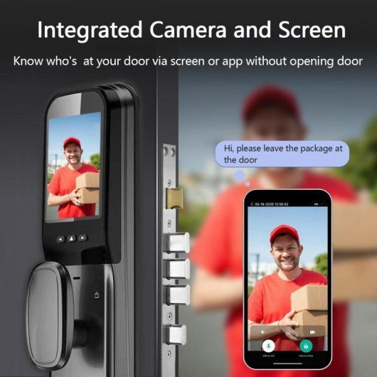 Serrure Intelligente OVO Reconnaissance Faciale 3D WiFi Ouverture Multi-Accès Compatible Tuya