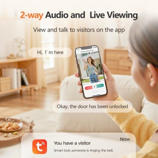 Serrure Intelligente OVO Reconnaissance Faciale 3D WiFi Ouverture Multi-Accès Compatible Tuya