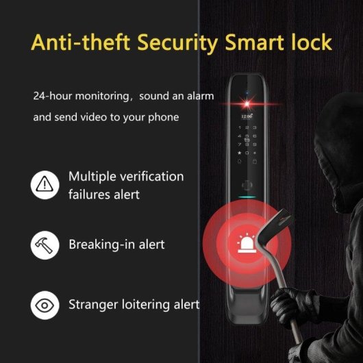 Serrure Intelligente OVO Reconnaissance Faciale 3D WiFi Ouverture Multi-Accès Compatible Tuya