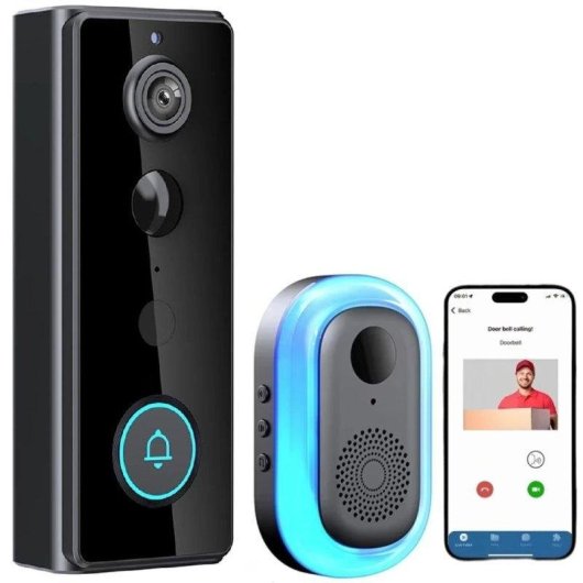 Interphone Vidéo WiFi OVO 1080p 130° Vision nocturne Audio bidirectionnel
