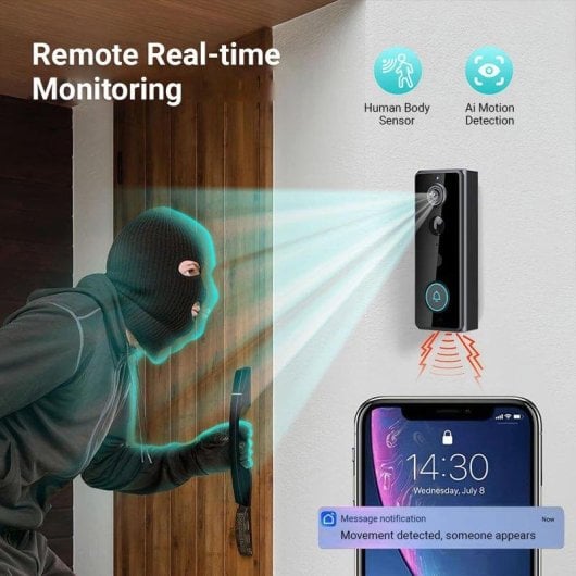 Interphone Vidéo WiFi OVO 1080p 130° Vision nocturne Audio bidirectionnel