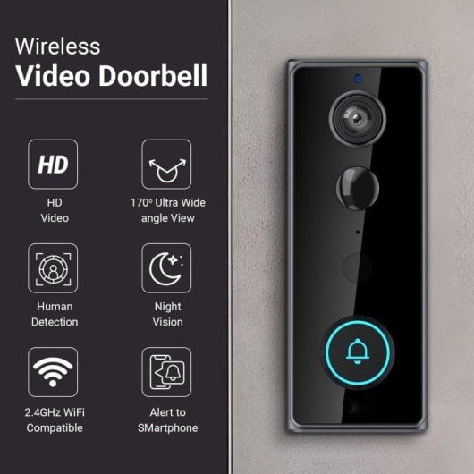 Interphone Vidéo WiFi OVO 1080p 130° Vision nocturne Audio bidirectionnel