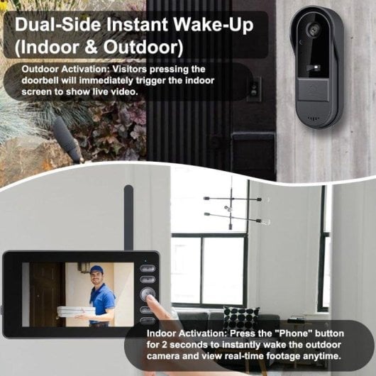 Interphone vidéo OVO Écran 4,3” HD 160° Audio bidirectionnel Vision nocturne