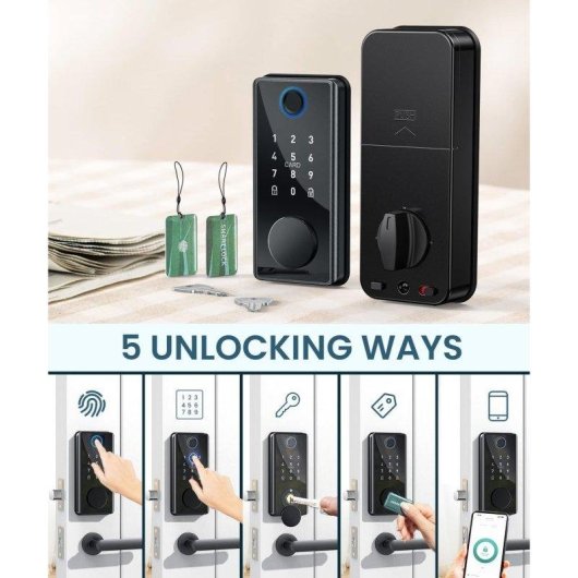 Serrure Intelligente OVO Bluetooth Ouverture Empreinte Digitale App TUYA IP65