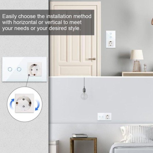 Interruptor inteligente OVO Wi-Fi con enchufe UE 16 A y control por voz Alexa Google