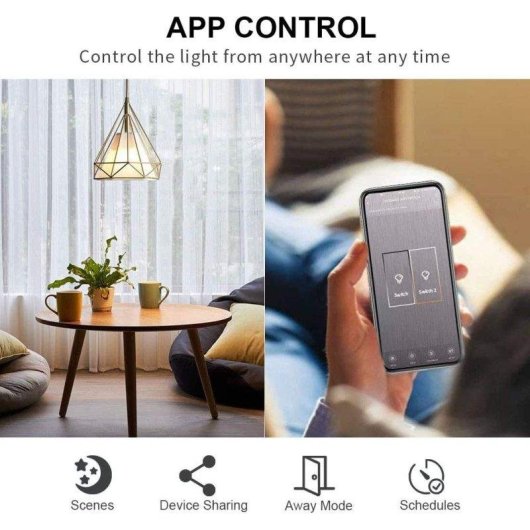 Interruptor inteligente OVO Wi-Fi con enchufe UE 16 A y control por voz Alexa Google