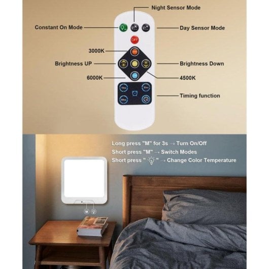 Plafon LED OVO avec detection de mouvement 3 températures 7000 mAh