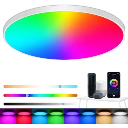 Plafond LED RGB 30W Réglable avec Télécommande Bluetooth WiFi Compatible Alexa