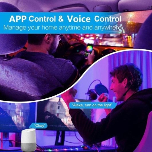 Plafond LED RGB 30W Réglable avec Télécommande Bluetooth WiFi Compatible Alexa