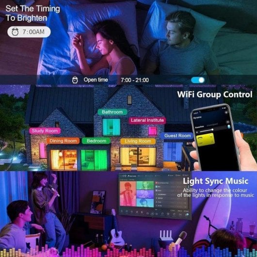 Plafond LED RGB 30W Réglable avec Télécommande Bluetooth WiFi Compatible Alexa