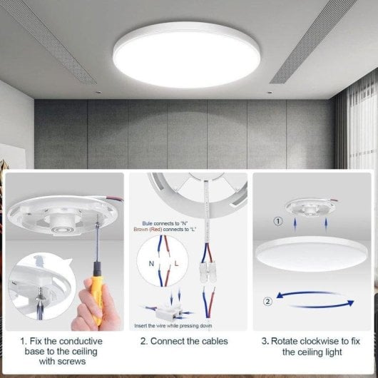 Plafond LED RGB 30W Réglable avec Télécommande Bluetooth WiFi Compatible Alexa