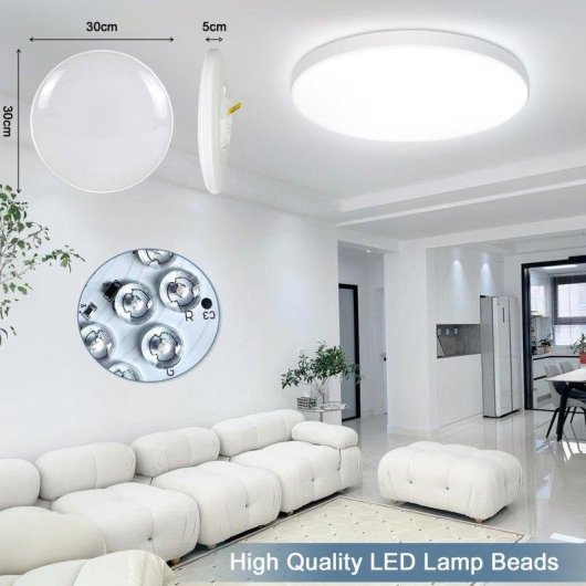 Plafond LED RGB 30W Réglable avec Télécommande Bluetooth WiFi Compatible Alexa