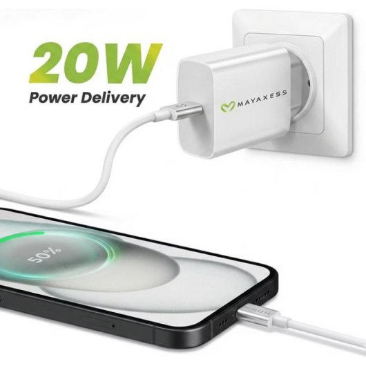 Caricatore Rapido Mayaxess 20W con Cavo USB-C