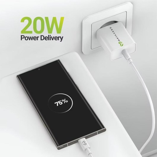 Chargeur Rapide Mayaxess USB 20W Blanc Compact