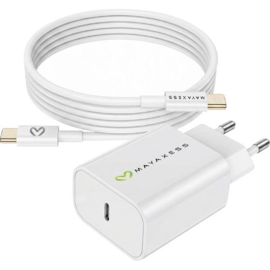 Caricatore Rapido Mayaxess SEK-VIRT 20W Bianco con Cavo USB-C 1m