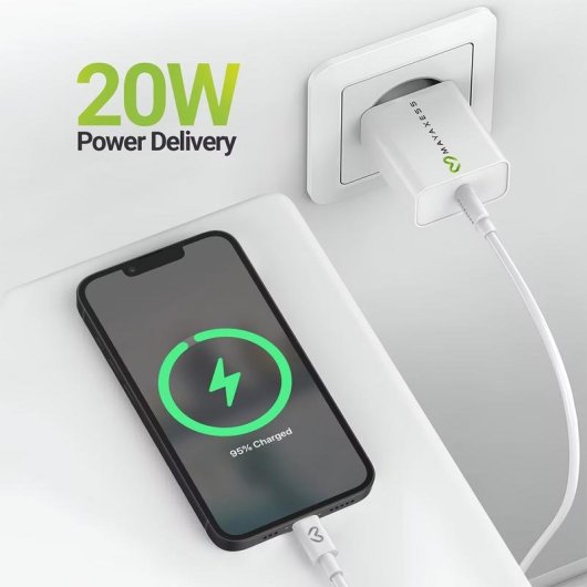 Mayaxess 20W Schnellladegerät mit USB-C-Kabel, kompaktes Design