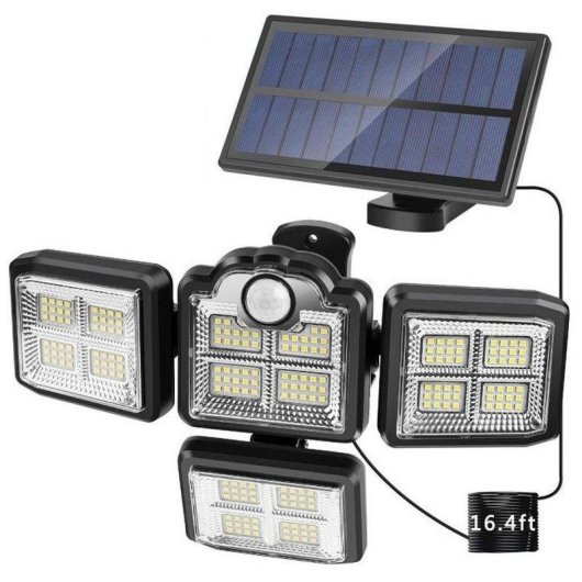Lampe Solaire LED OVO 198 LEDs Capteur de Mouvement 3 Modes 6000K