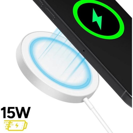 Cargador inalámbrico Mayaxess MS-VIRT-16E MagSafe 15 W aluminio blanco