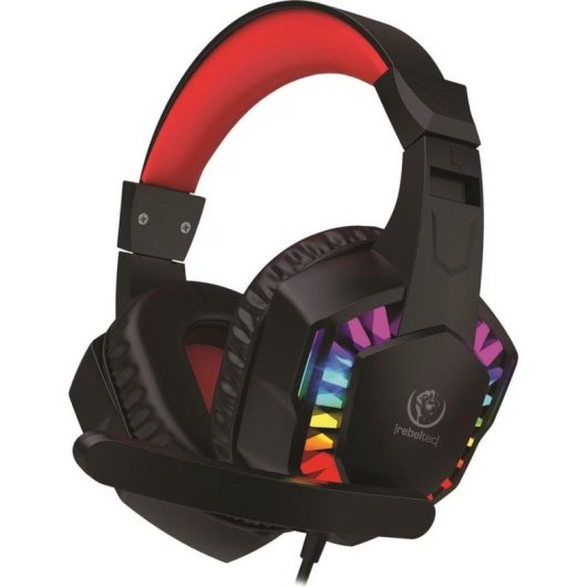 Auriculares Rebeltec Shark con cable 3,5 mm Over Ear, micrófono y RGB negro