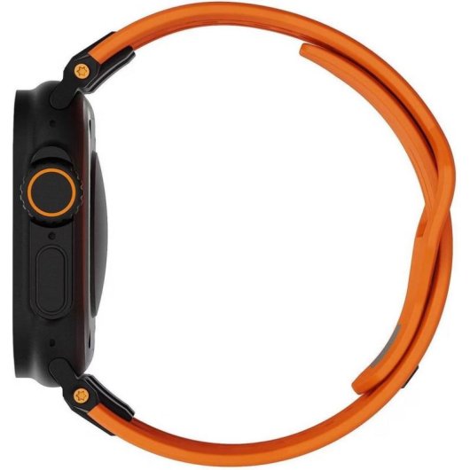 UAG Monarch FKM Armband Apple Watch Ultra/Ultra 2/Ultra 3 Orange Schwarz