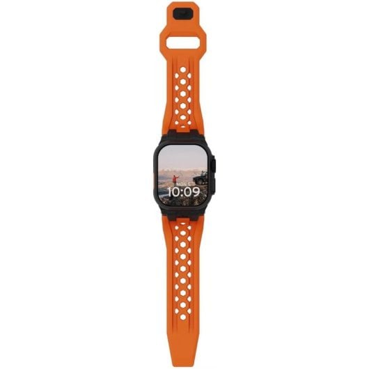 UAG Monarch FKM Armband Apple Watch Ultra/Ultra 2/Ultra 3 Orange Schwarz