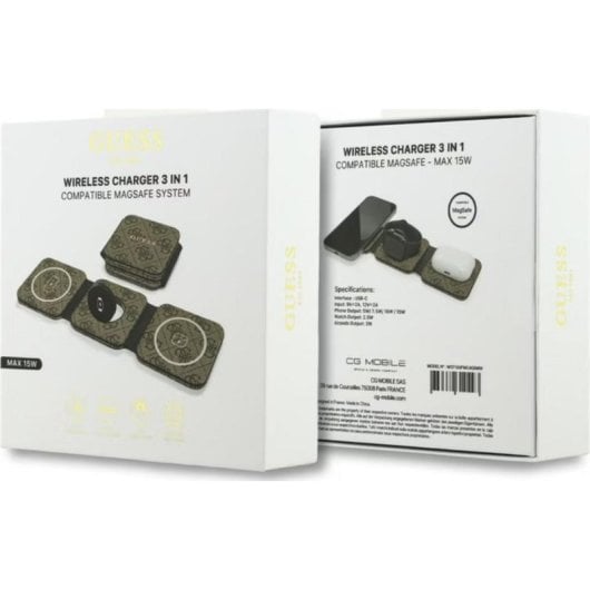Stazione di ricarica 3 in 1 Guess 4G Fast Charge MagSafe pieghevole