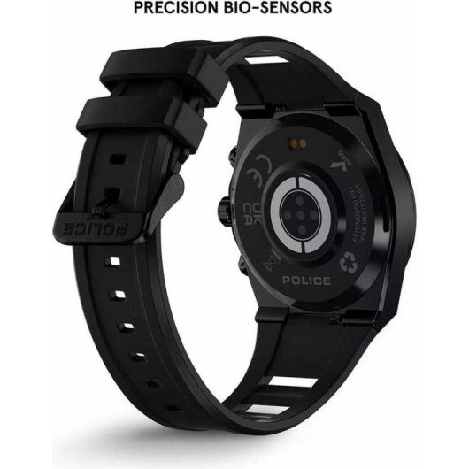 Police PEIUN00003X2 Bluetooth GPS 46mm Noir Bracelet Silicone Étanche 5ATM