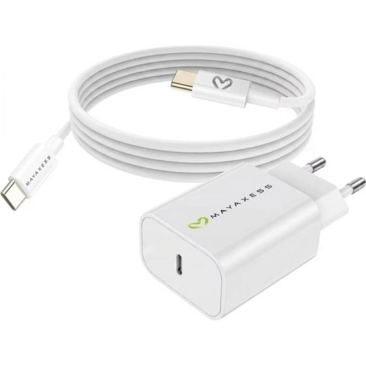 Carregador USB Rápido Mayaxess 20W com Cabo USB-C