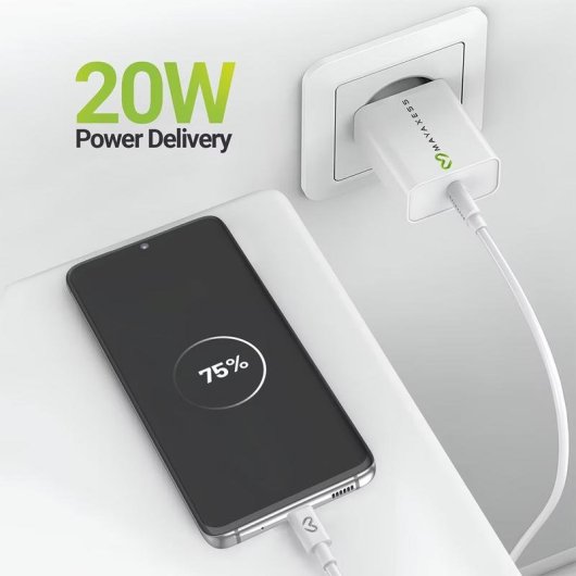 Carregador USB Rápido Mayaxess 20W com Cabo USB-C