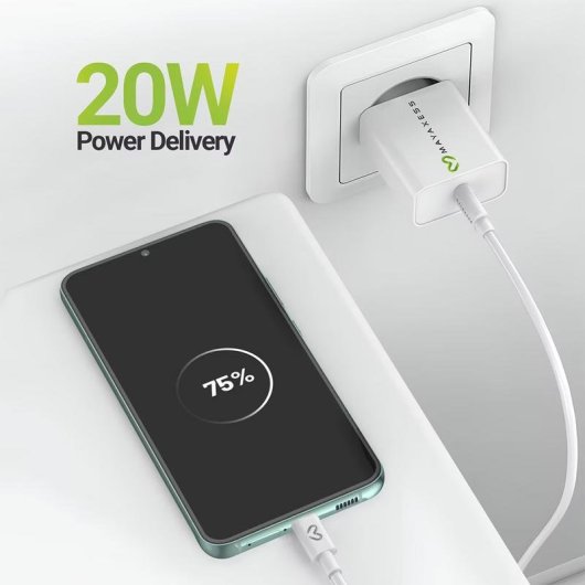 Carregador Rápido Mayaxess SEK-VIRT-S22 20W com Cabo USB-C