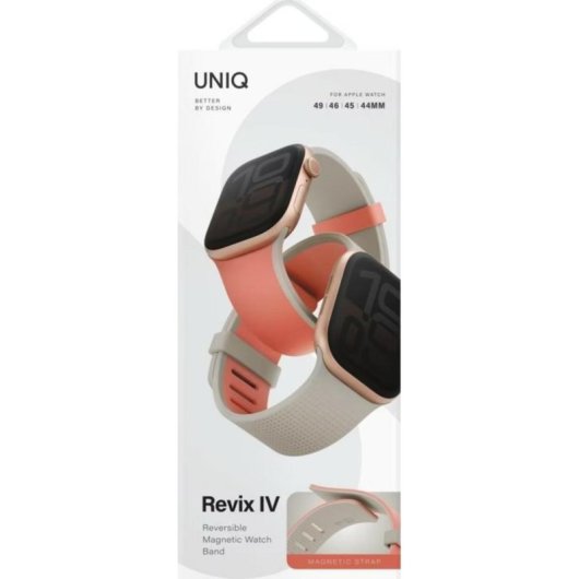 Uniq Revix IV Premium Armband Reversible Apple Watch 49/46/45/44mm Rosa-Beige