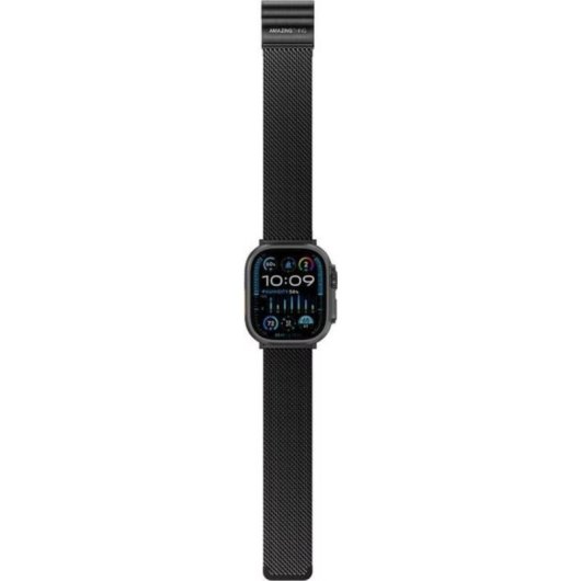 Correa para Apple Watch Amazingthing Titan Premium titanio negro 38-49 mm cierre magnético
