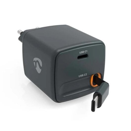 Carregador de Parede NEDIS WCHARC65WBK 65W 2 Ports USB-C GaN PD 3.0