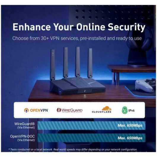 Router GL.iNet Flint 3e WiFi 7 6,5 Gbps 5 ports 2,5G VPN intégré