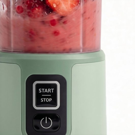 H.koenig Mini Batidora Portátil Recargable 470 Ml, Batidora De Smoothies Inalámbrica 110w Con 6 Cuchillas De Acero Inox, Recargable Usb-c 3,5h, Verde