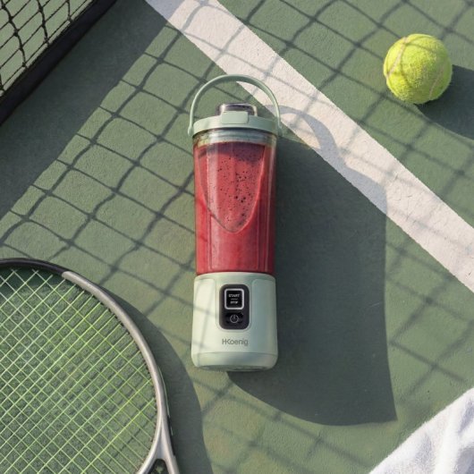 H.koenig Mini Batidora Portátil Recargable 470 Ml, Batidora De Smoothies Inalámbrica 110w Con 6 Cuchillas De Acero Inox, Recargable Usb-c 3,5h, Verde