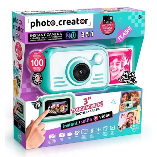 Fotocamera Istantanea Canal Toys Instant Camera 2.0 Flash Doppio Obiettivo Nero