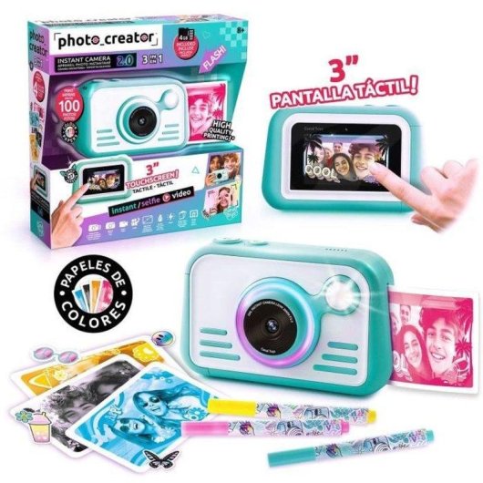 Fotocamera Istantanea Canal Toys Instant Camera 2.0 Flash Doppio Obiettivo Nero