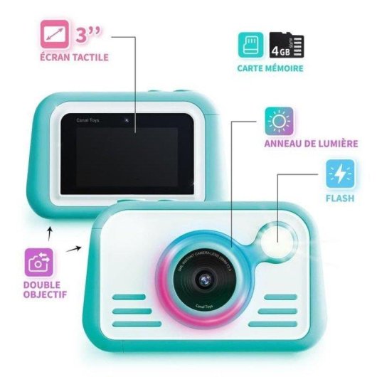 Fotocamera Istantanea Canal Toys Instant Camera 2.0 Flash Doppio Obiettivo Nero