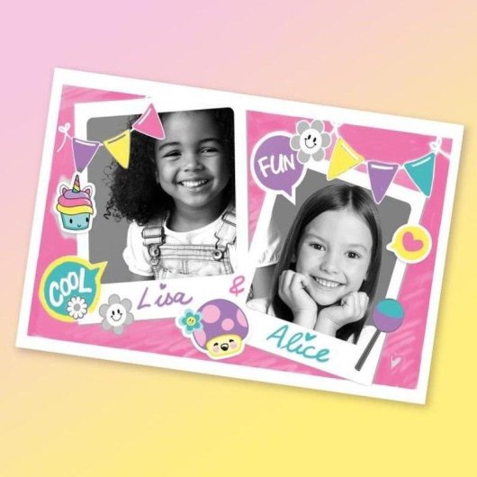 Fotocamera Istantanea Canal Toys Kids CLK 013 Flash Bianco e Nero Rosa